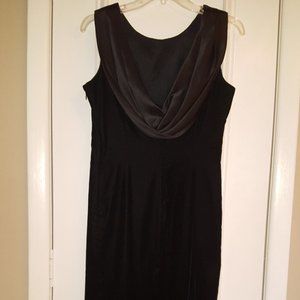 Maggy London Black Velvet Long Column Dress